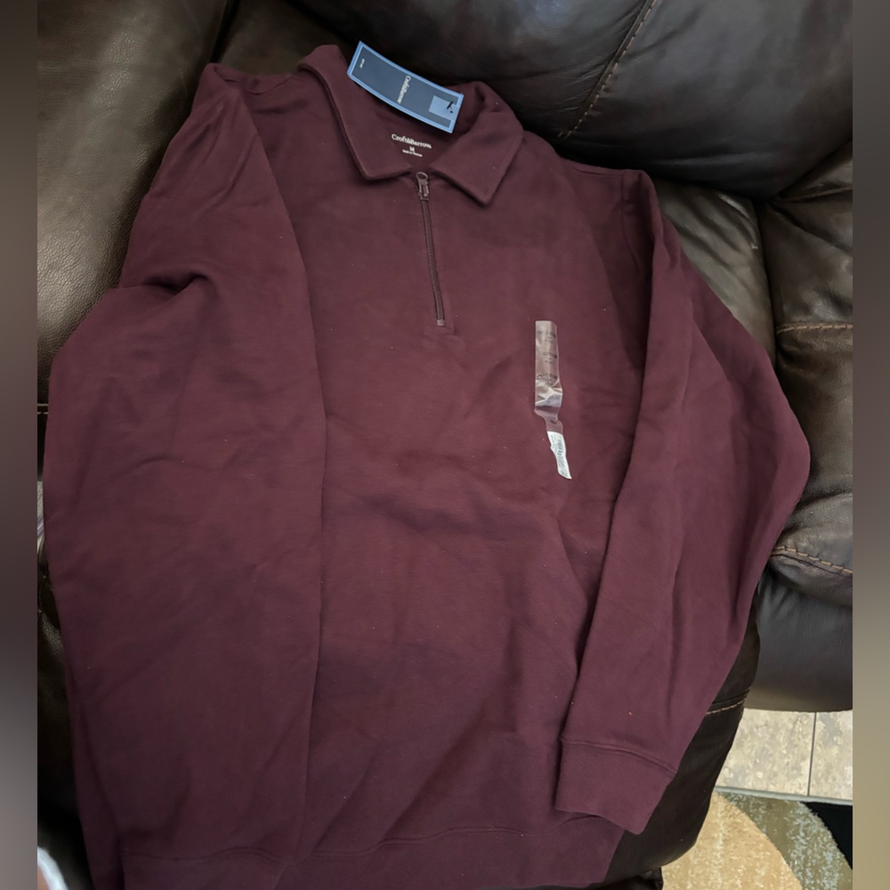 Kohl's Men's Zip-Up Pullover Sweater - Burgundy